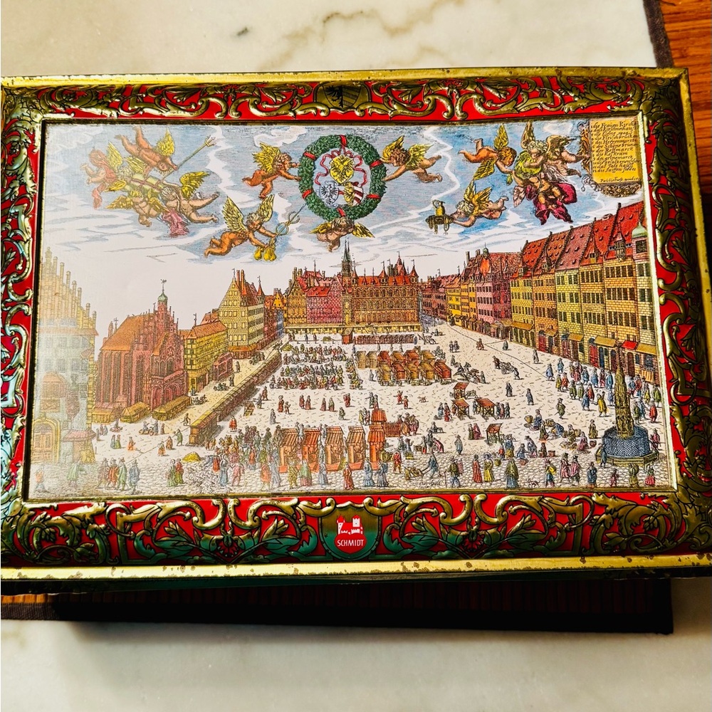 Vintage E Otto Schmidt gingerbread tin year 2000
